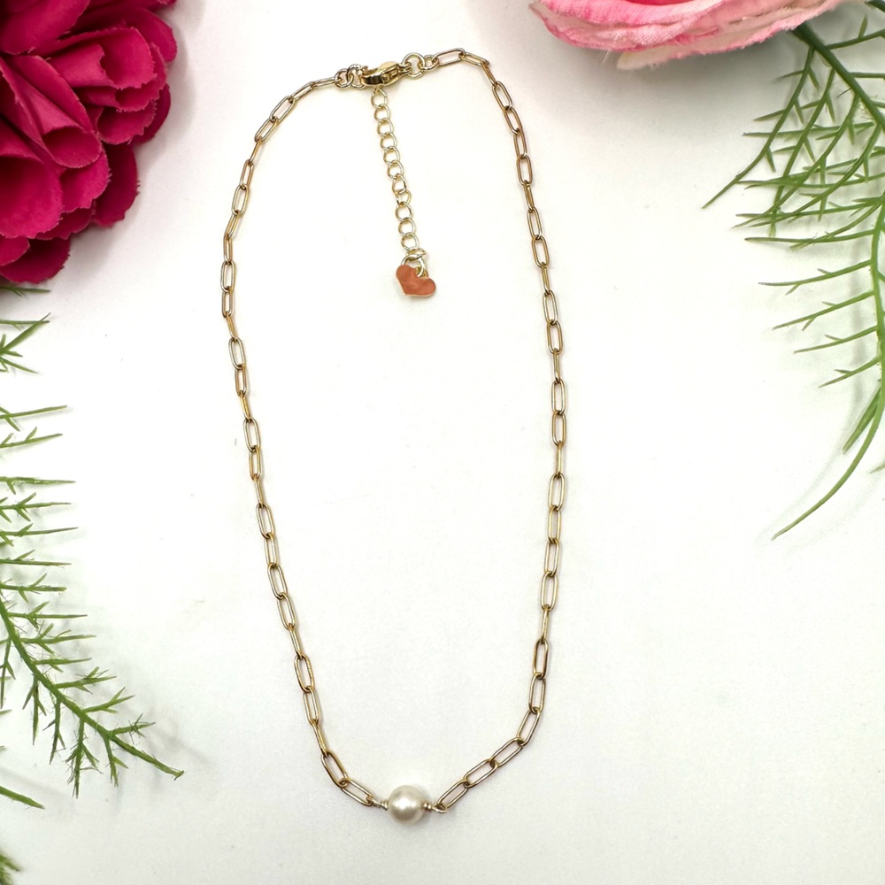 NEW⚜️Freshwater Single Pearl Chain Necklace
